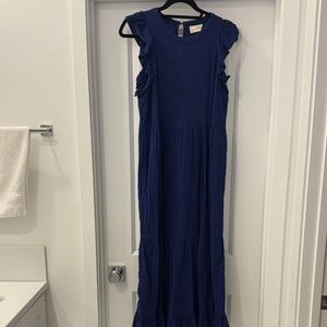 Universal Thread Royal Blue Ruffle Maxi Dress